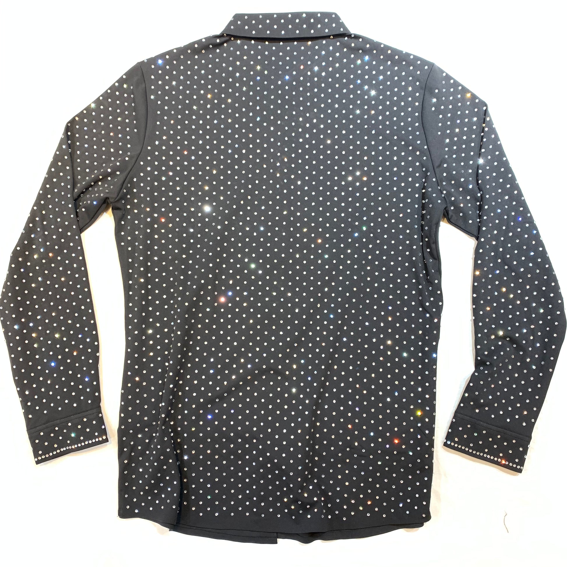 Barocco Black/Silver Fully Loaded Crystal Button Up Shirt - Dudes Boutique