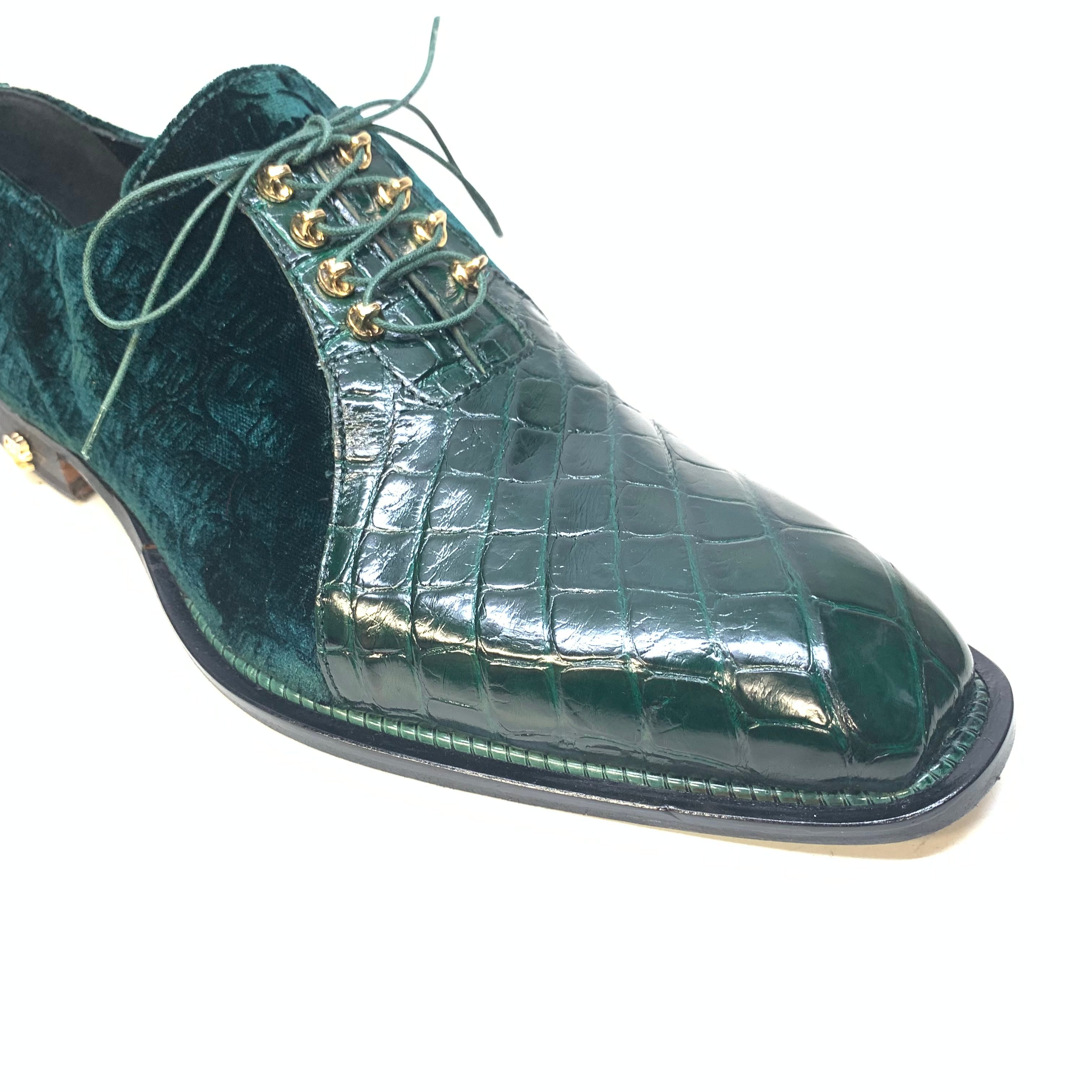 Mauri 4948 Lenox Body Alligator/ Velvet Embossed, Hunter Green - Dudes Boutique