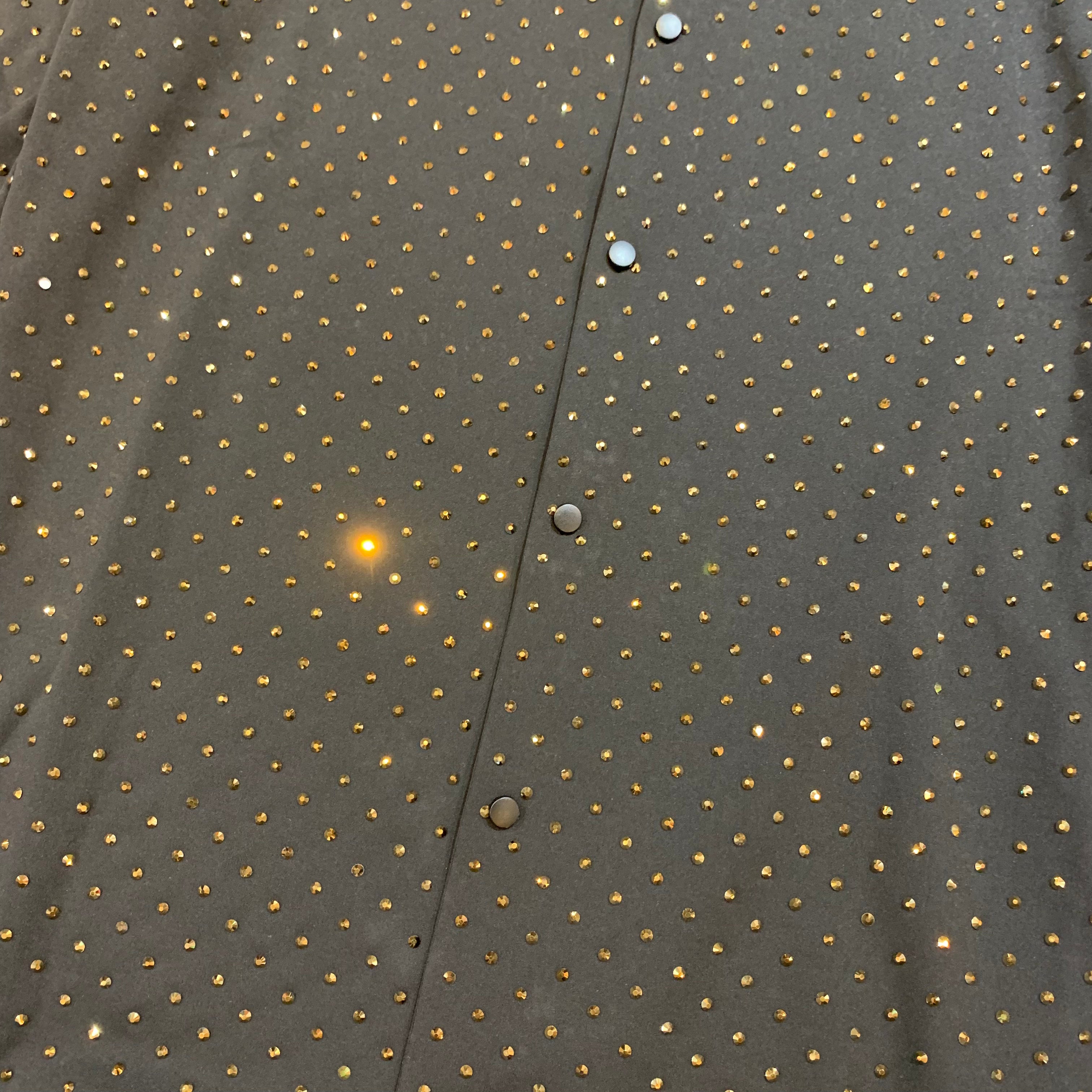 Barocco Black/Gold Fully Loaded Crystal Button Up Shirt - Dudes Boutique