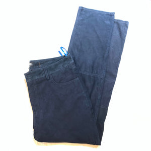 Kashani Men's Navy Suede Straight Cut Pants - Dudes Boutique