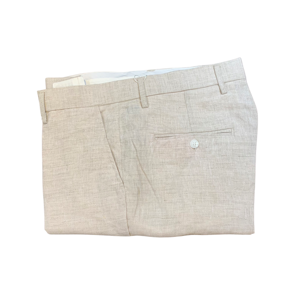 Lanzzino Oatmeal Linen Luxury Pants - Dudes Boutique