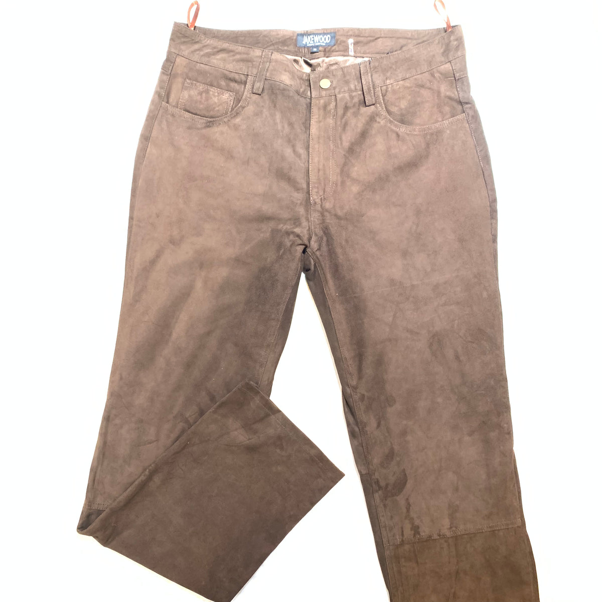 Kashani Men's Chocolate Brown Suede Straight Cut Pants - Dudes Boutique