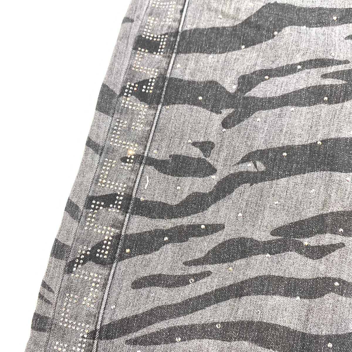 Barocco Men's Charcoal Crystal Key Denim Jeans - Dudes Boutique