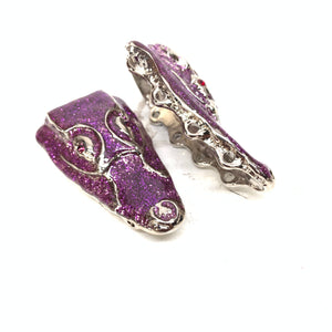 Mauri "Crystal Eye" Purple Gator Head Lace Holders - Dudes Boutique