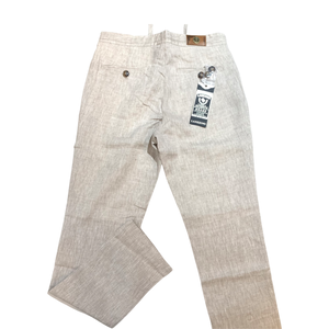 Lanzzino Natural Oatmeal Linen High-end Pants - Dudes Boutique