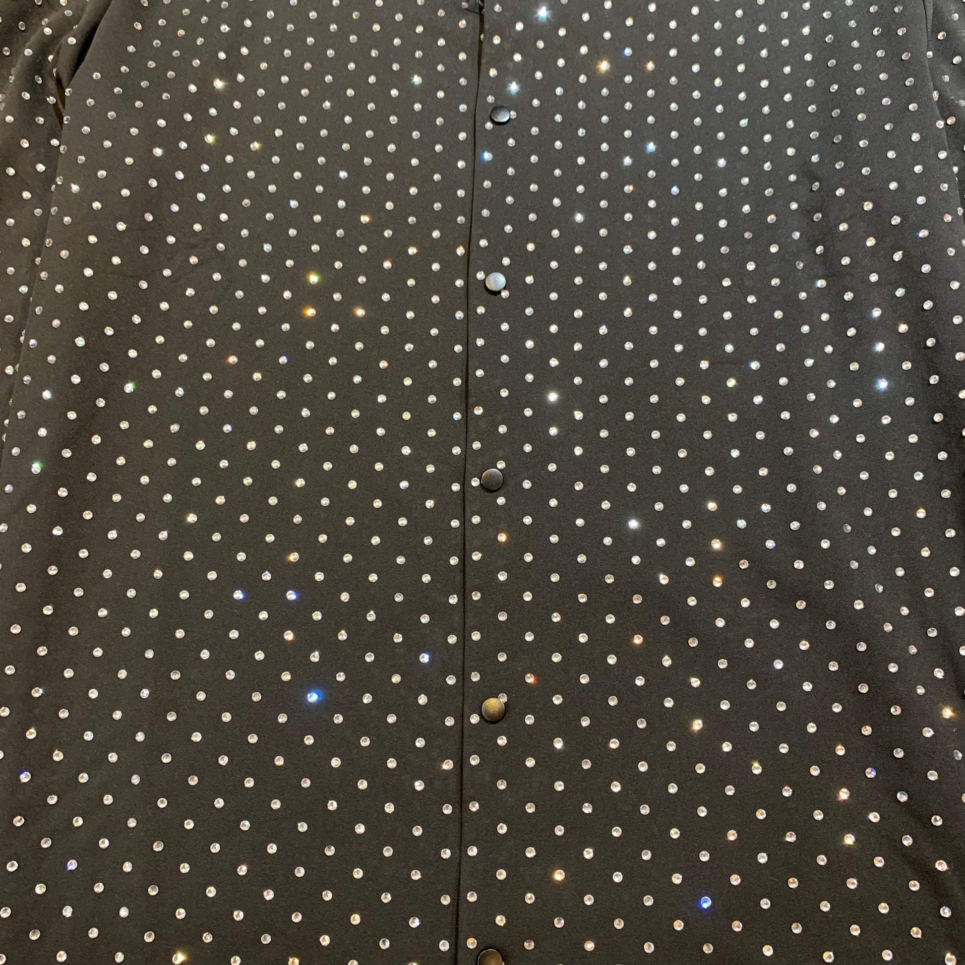 Barocco Black/Silver Fully Loaded Crystal Button Up Shirt - Dudes Boutique