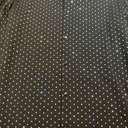 Barocco Black/Silver Fully Loaded Crystal Button Up Shirt - Dudes Boutique