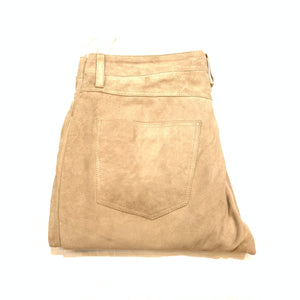 Kashani Men's Beige Suede Straight Cut Pants - Dudes Boutique