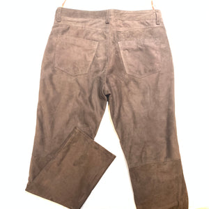 Kashani Men's Chocolate Brown Suede Straight Cut Pants - Dudes Boutique