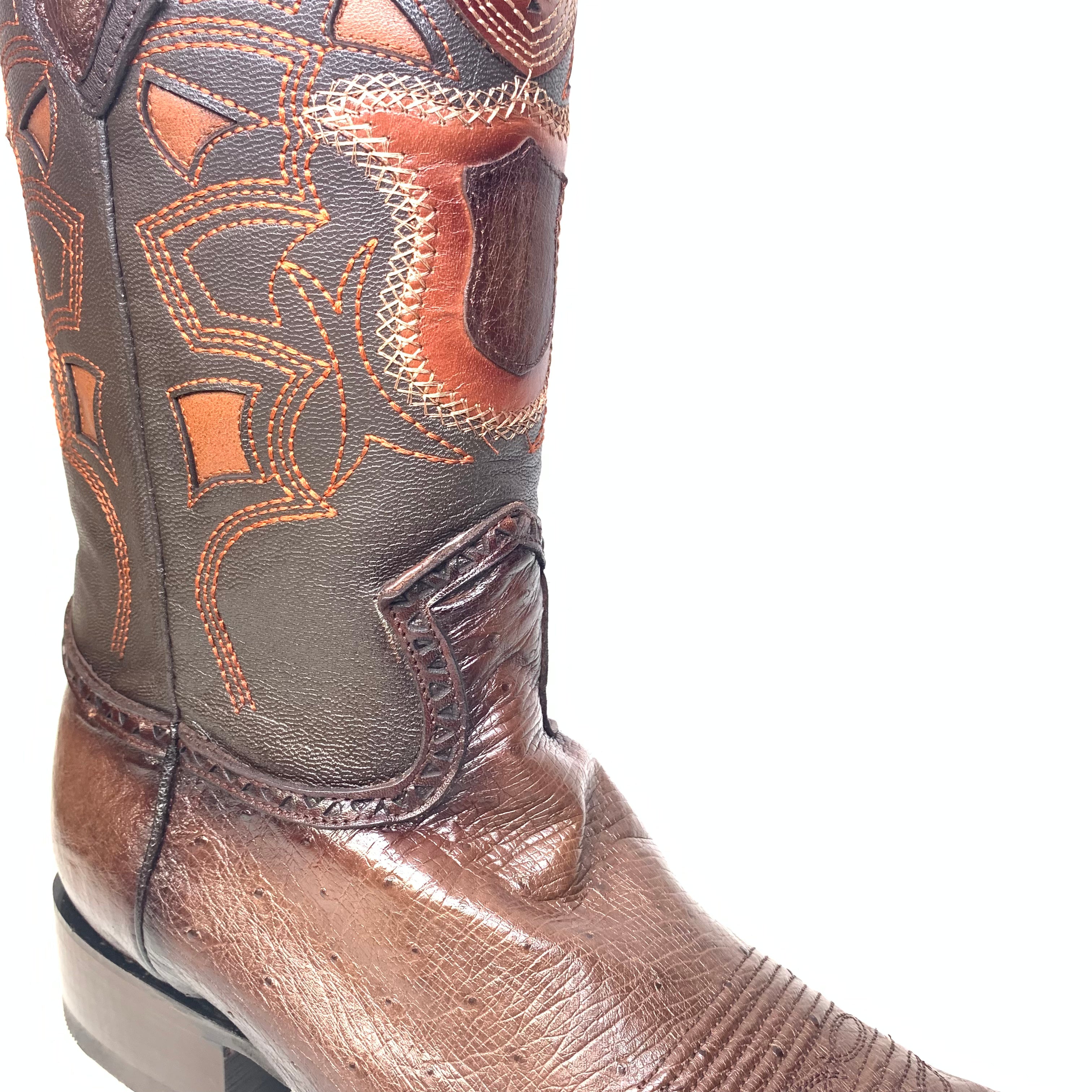 Los Altos Boots Brown Ostrich Quill Cowboy Boots - Dudes Boutique