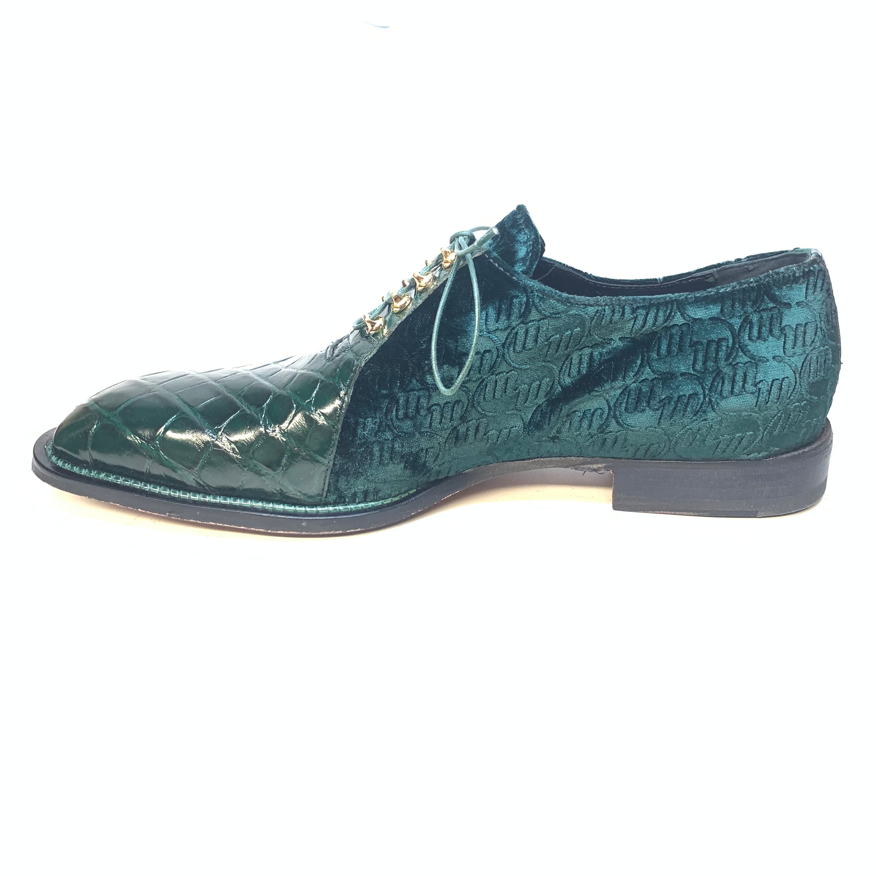 Mauri 4948 Lenox Body Alligator/ Velvet Embossed, Hunter Green - Dudes Boutique