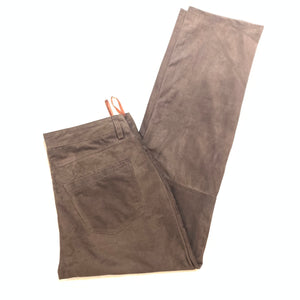 Kashani Men's Chocolate Brown Suede Straight Cut Pants - Dudes Boutique