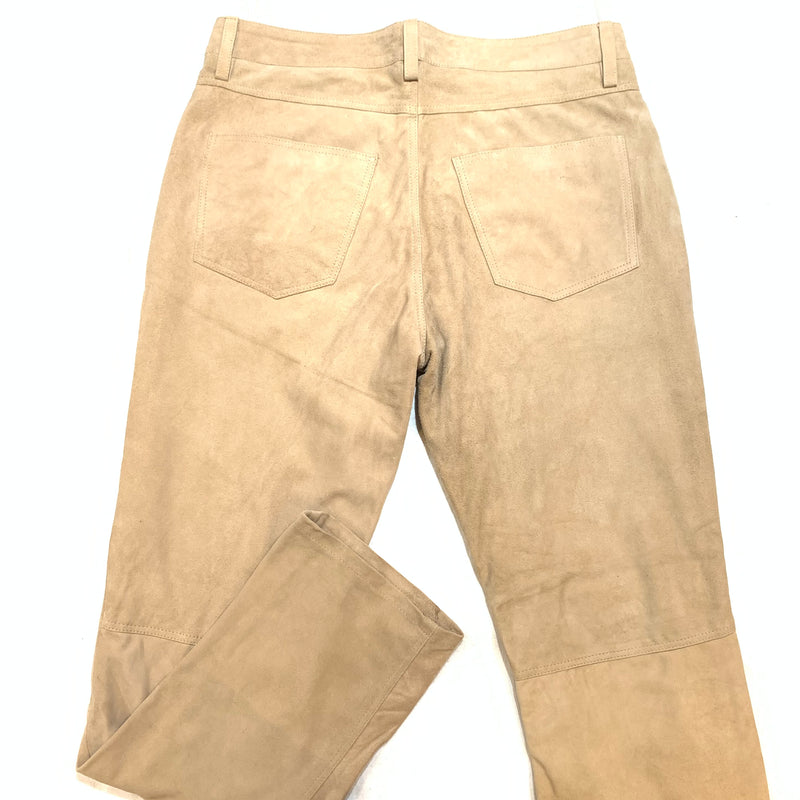 Kashani Men's Beige Suede Straight Cut Pants - Dudes Boutique