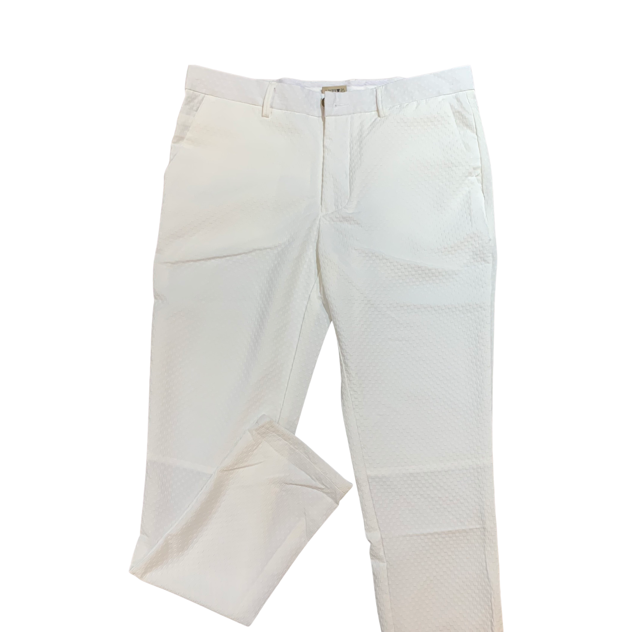 Lanzzino White LUX Grid Pants - Dudes Boutique