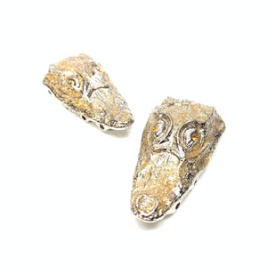 Mauri "Crystal Eye" Gold Shine Gator Head Lace Holders - Dudes Boutique