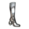Jeffrey Campbell Ellipse Metallic Silver Knee-High Heels - Dudes Boutique