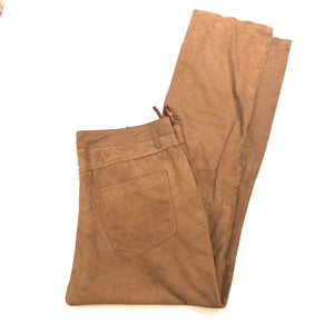 Kashani Men's Cognac Suede Straight Cut Pants - Dudes Boutique