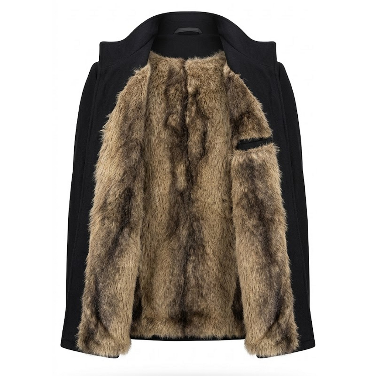BlackBomb Sergeant Major Soutache Jacket in Black/Gold, Fur-Lined