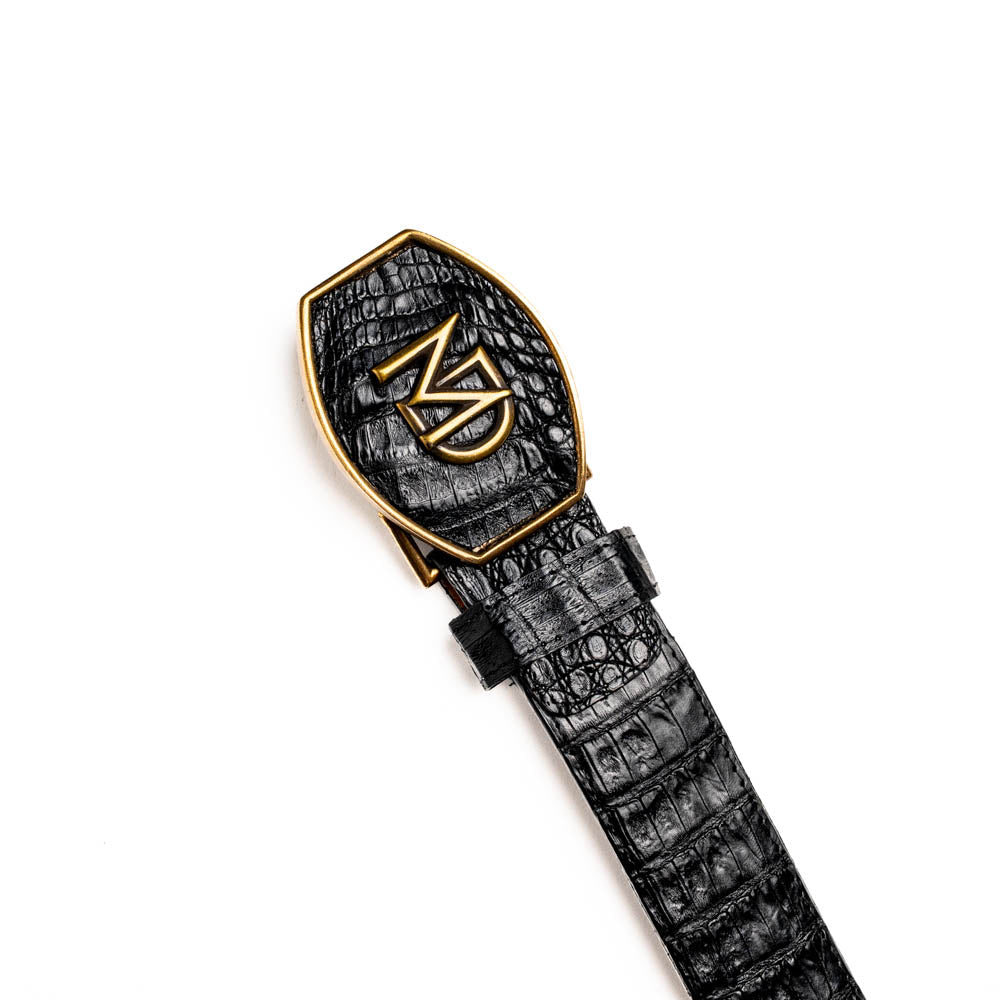 Marco Di Milano Iowa Caiman Crocodile Belt - Black