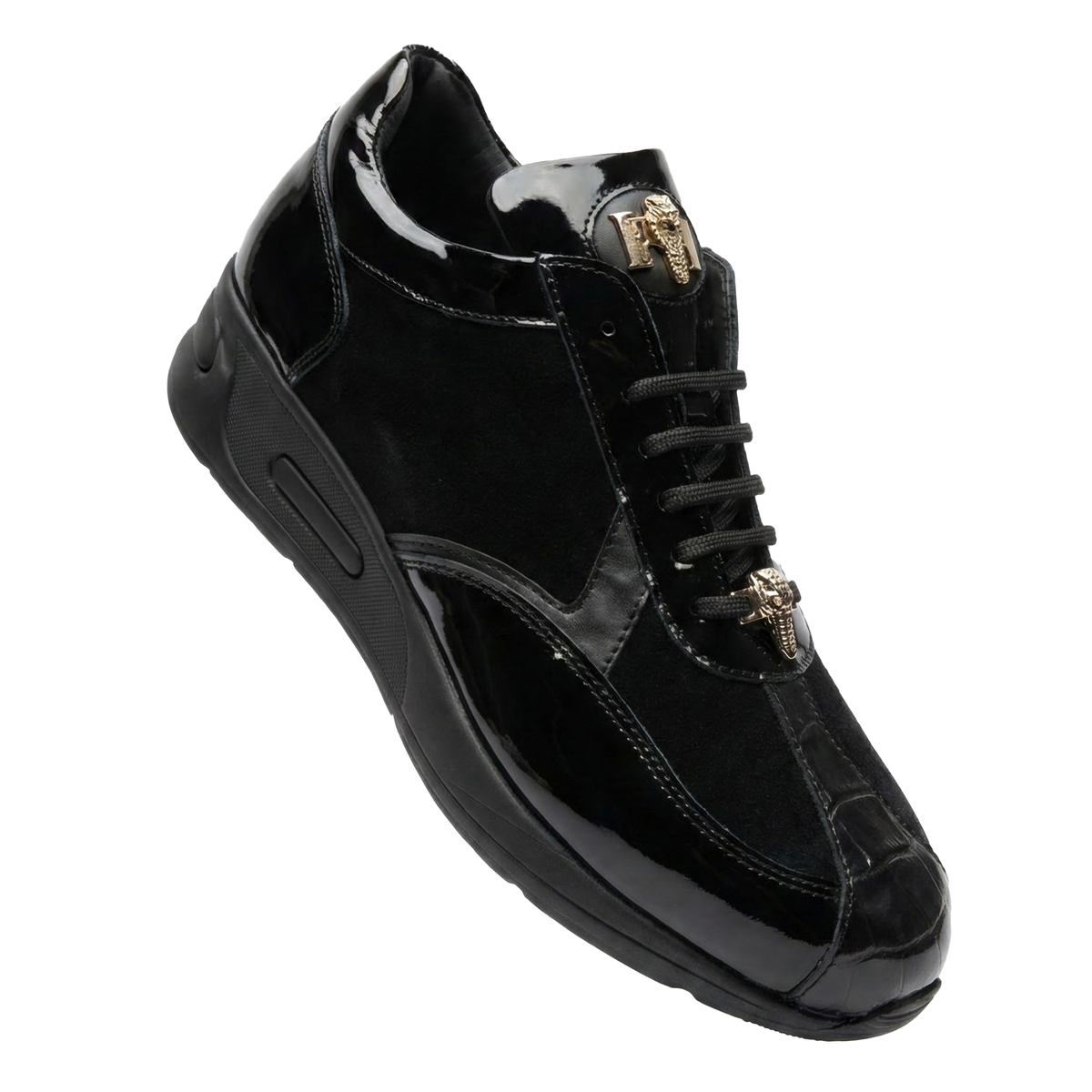 Mauri M704 black suede and patent leather sneakers