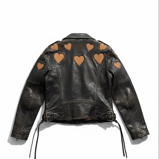Mauritius Women's Reo RF Heart Detail Leather Jacket