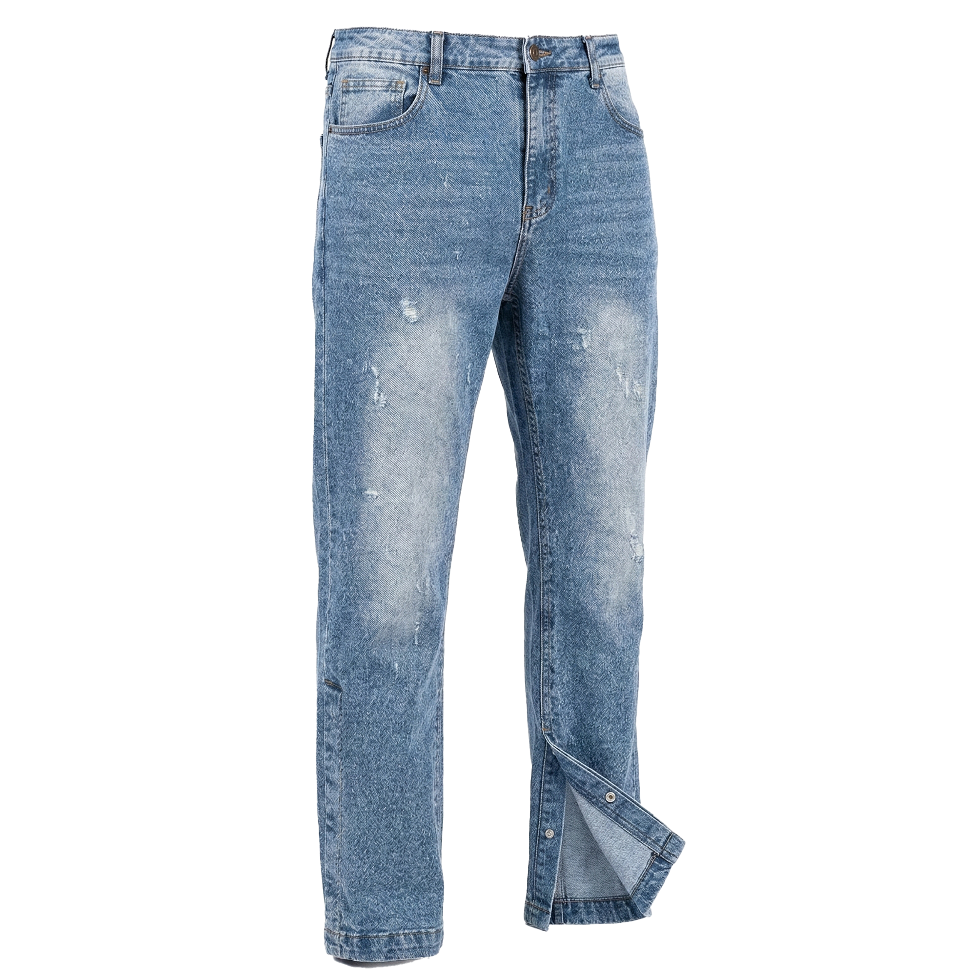 SBO Light Blue Snap Hem Denim Jeans