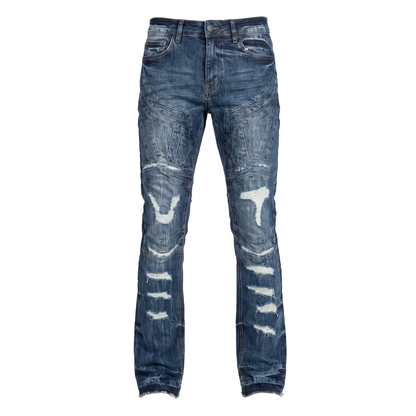 BlackLight Men's Rip & Repair Jeans - Vintage Blue
