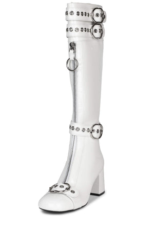 Jeffrey Campbell Women's White Jenine Knee High Boot - Dudes Boutique