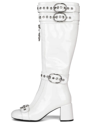 Jeffrey Campbell Women's White Jenine Knee High Boot - Dudes Boutique