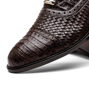 Marco Di Milano John Brown Woven Leather & Crocodile Dress Shoes - Dudes Boutique