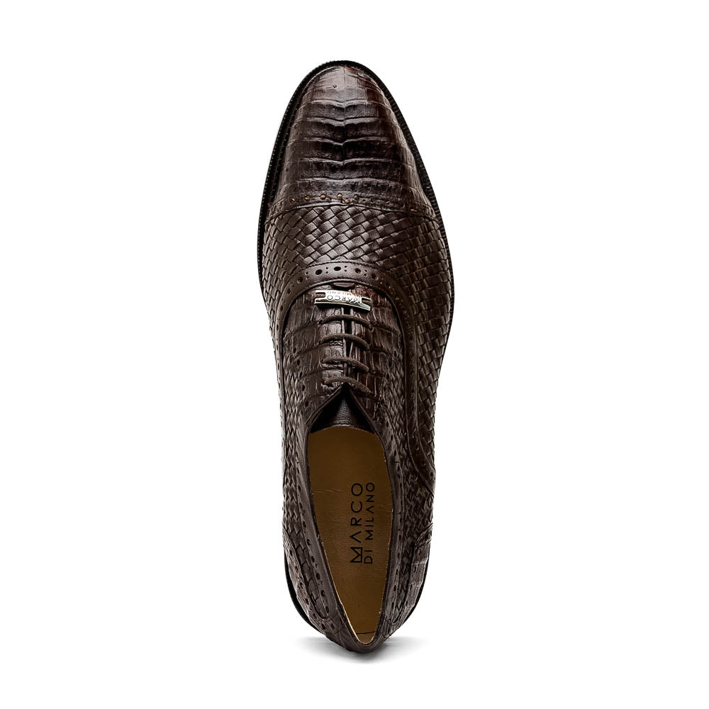 Marco Di Milano John Brown Woven Leather & Crocodile Dress Shoes - Dudes Boutique