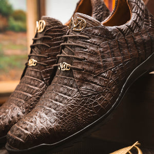 Marco Di Milano Kratos Brown Caiman Crocodile Sneakers - Dudes Boutique