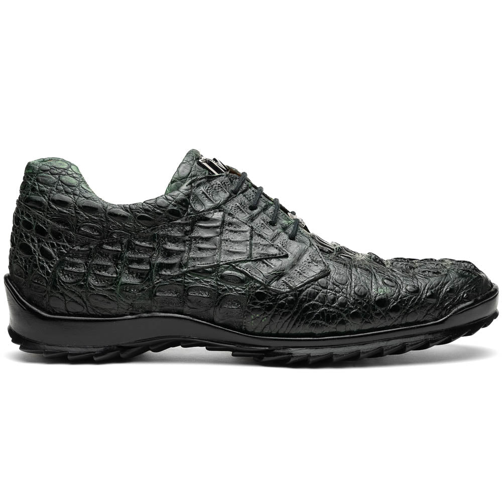 Marco Di Milano Kratos Green Caiman Crocodile Sneakers - Dudes Boutique