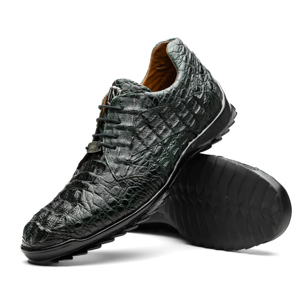 Marco Di Milano Kratos Green Caiman Crocodile Sneakers - Dudes Boutique