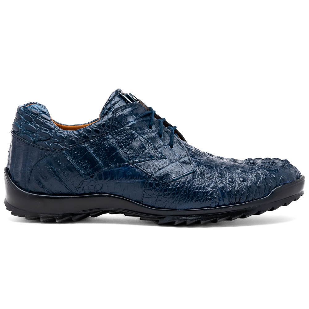 Marco Di Milano Kratos Navy Caiman Crocodile Sneakers - Dudes Boutique