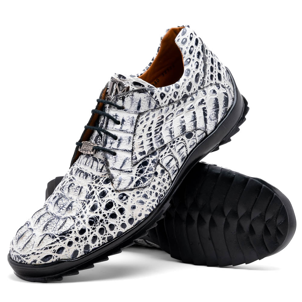 Marco Di Milano Kratos Newspaper Caiman Crocodile Sneakers - Dudes Boutique