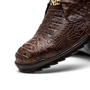 Marco Di Milano Kratos Brown Caiman Crocodile Sneakers - Dudes Boutique