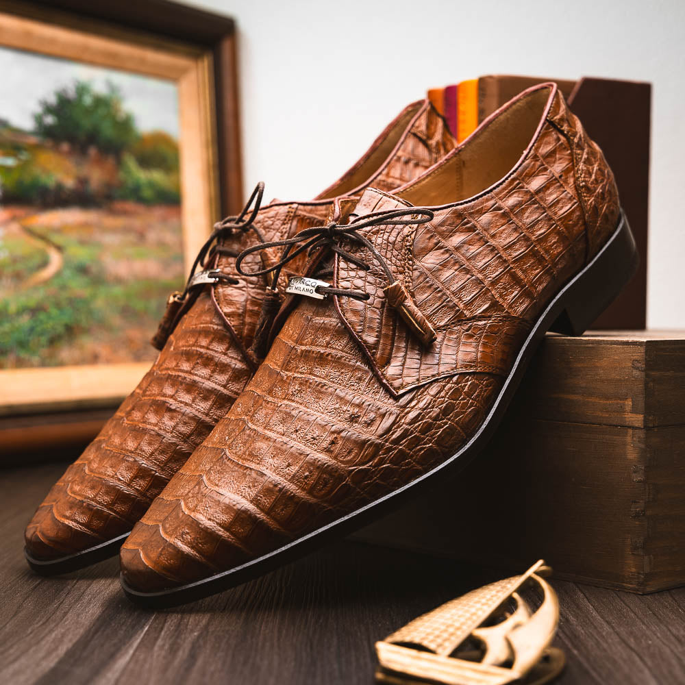 Marco Di Milano Lacio Bay Apache Caiman Crocodile Dress Shoes