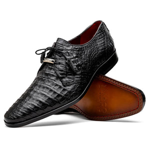 Marco Di Milano Lacio Black Caiman Crocodile Dress Shoes - Dudes Boutique