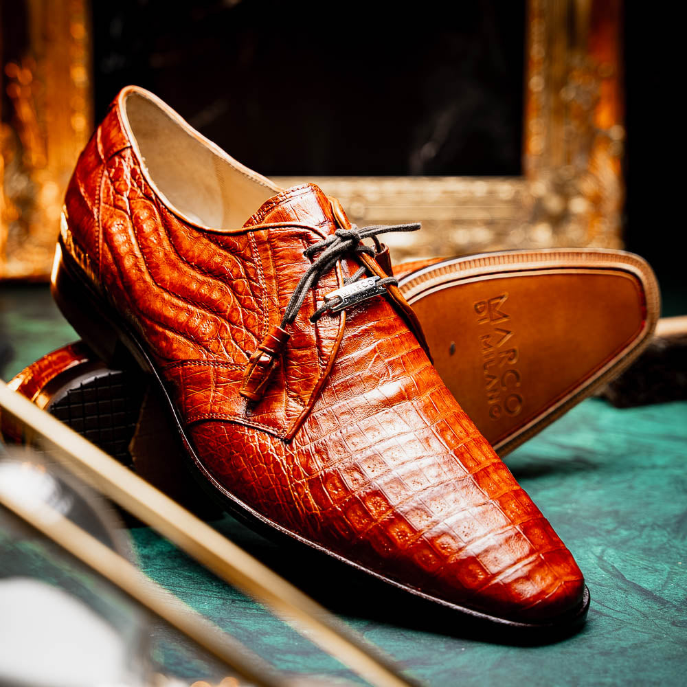 Marco Di Milano Lacio Brandy Caiman Crocodile Dress Shoes - Dudes Boutique