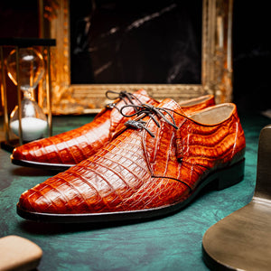 Marco Di Milano Lacio Brandy Caiman Crocodile Dress Shoes - Dudes Boutique