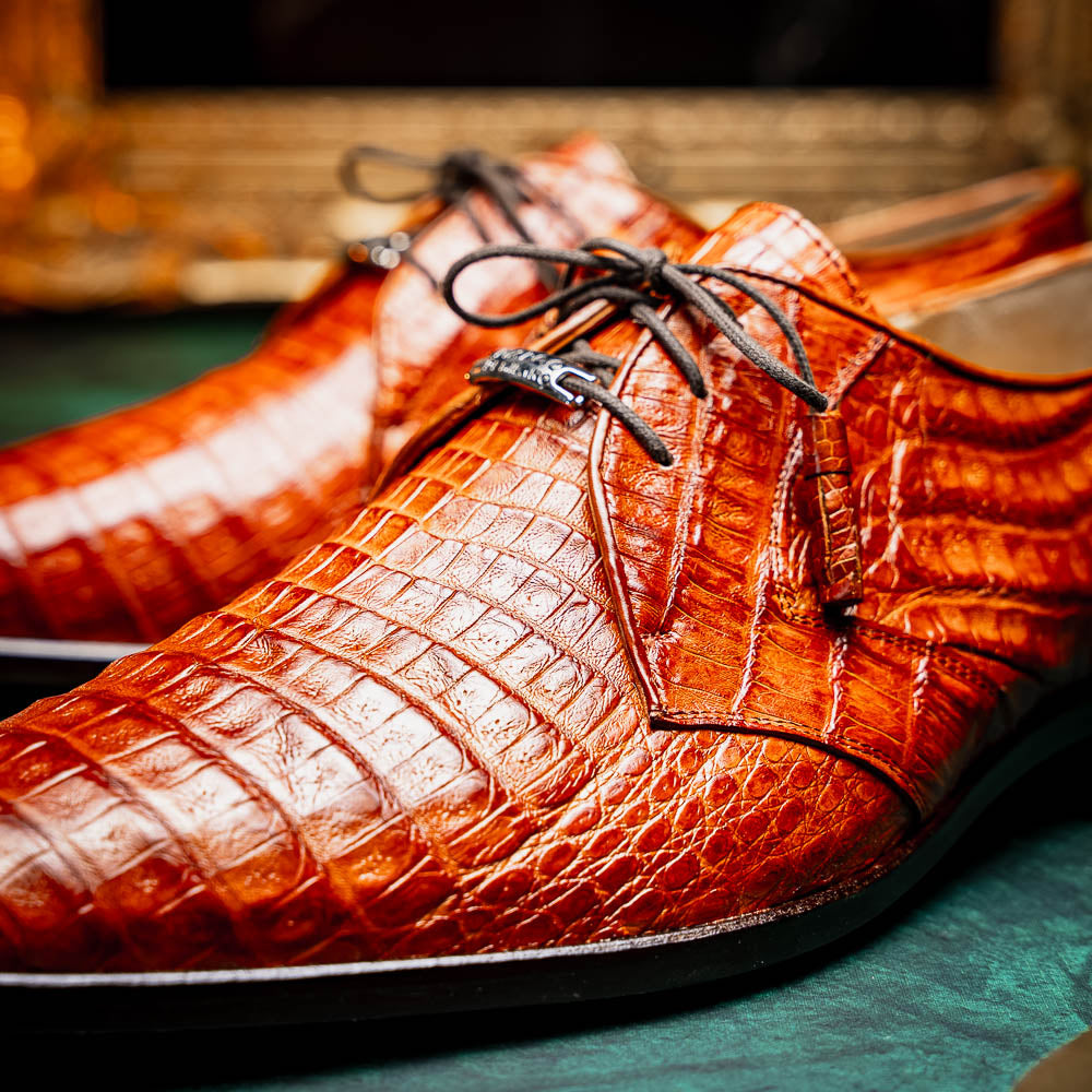Marco Di Milano Lacio Brandy Caiman Crocodile Dress Shoes