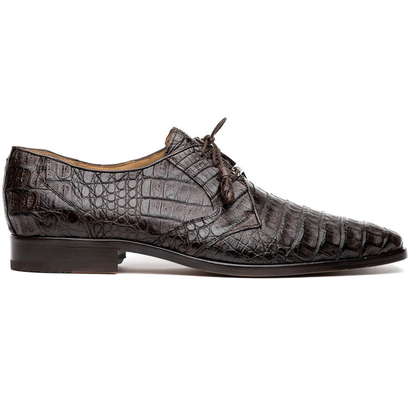 Marco Di Milano Lacio Derby Brown Caiman Crocodile Dress Shoes - Dudes Boutique