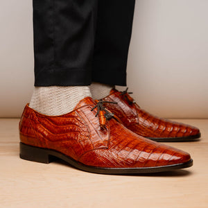 Marco Di Milano Lacio Brandy Caiman Crocodile Dress Shoes - Dudes Boutique