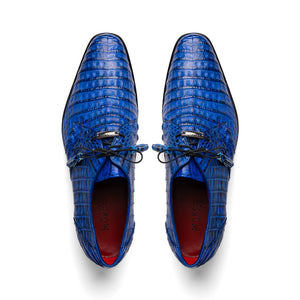 Marco Di Milano Lacio Electric Blue Caiman Crocodile Dress Shoes - Dudes Boutique