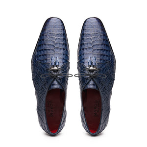 Marco Di Milano Lacio Navy Caiman Crocodile Dress Shoes - Dudes Boutique