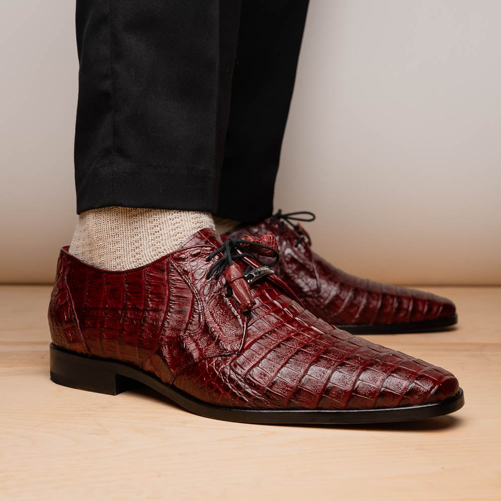 Marco Di Milano Lacio Wine Caiman Crocodile Dress Shoes - Dudes Boutique