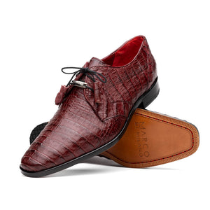 Marco Di Milano Lacio Wine Caiman Crocodile Dress Shoes - Dudes Boutique