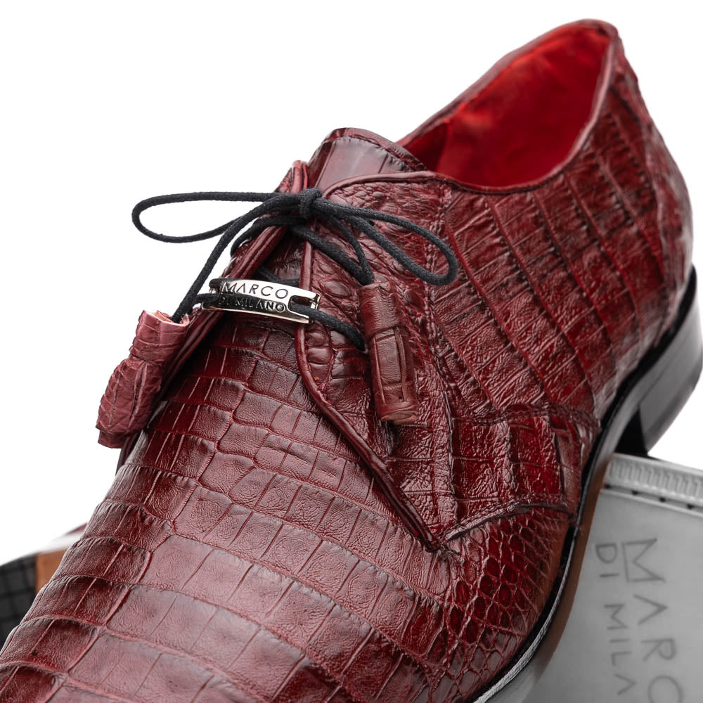 Marco Di Milano Lacio Wine Caiman Crocodile Dress Shoes - Dudes Boutique