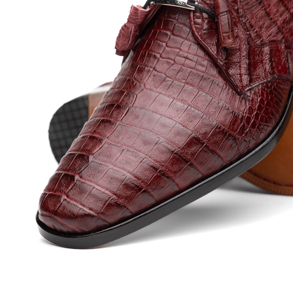 Marco Di Milano Lacio Wine Caiman Crocodile Dress Shoes - Dudes Boutique